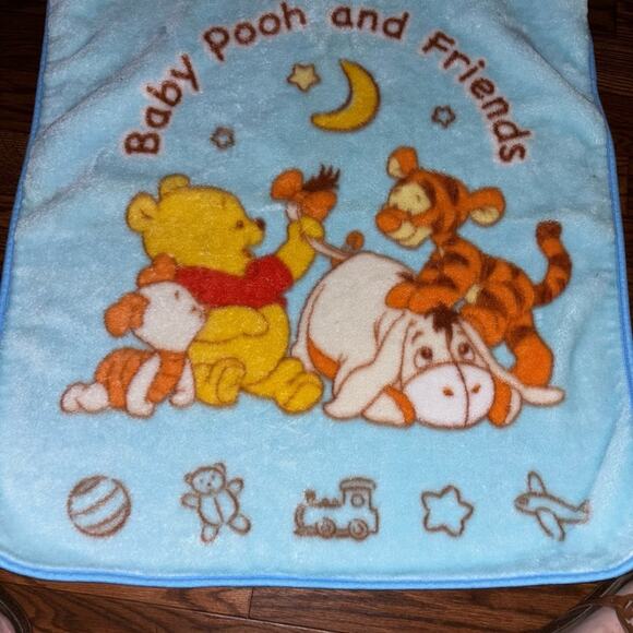 vintage Disney Winnie the Pooh "Baby Pooh and Friends" baby blanket - Picture 1 of 3